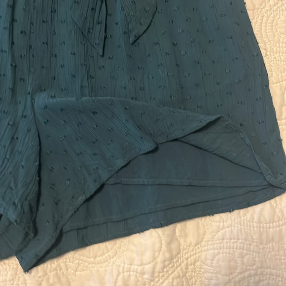 Loft Pick Dot Dark Teal Romper with Pockets - Picture 5 of 5